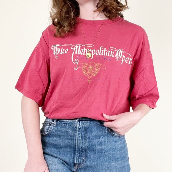 Vintage Oversized Graphic Tee NYC MET Opera T-Shirt Eclectic Top Made In The USA - Picture 2 of 8